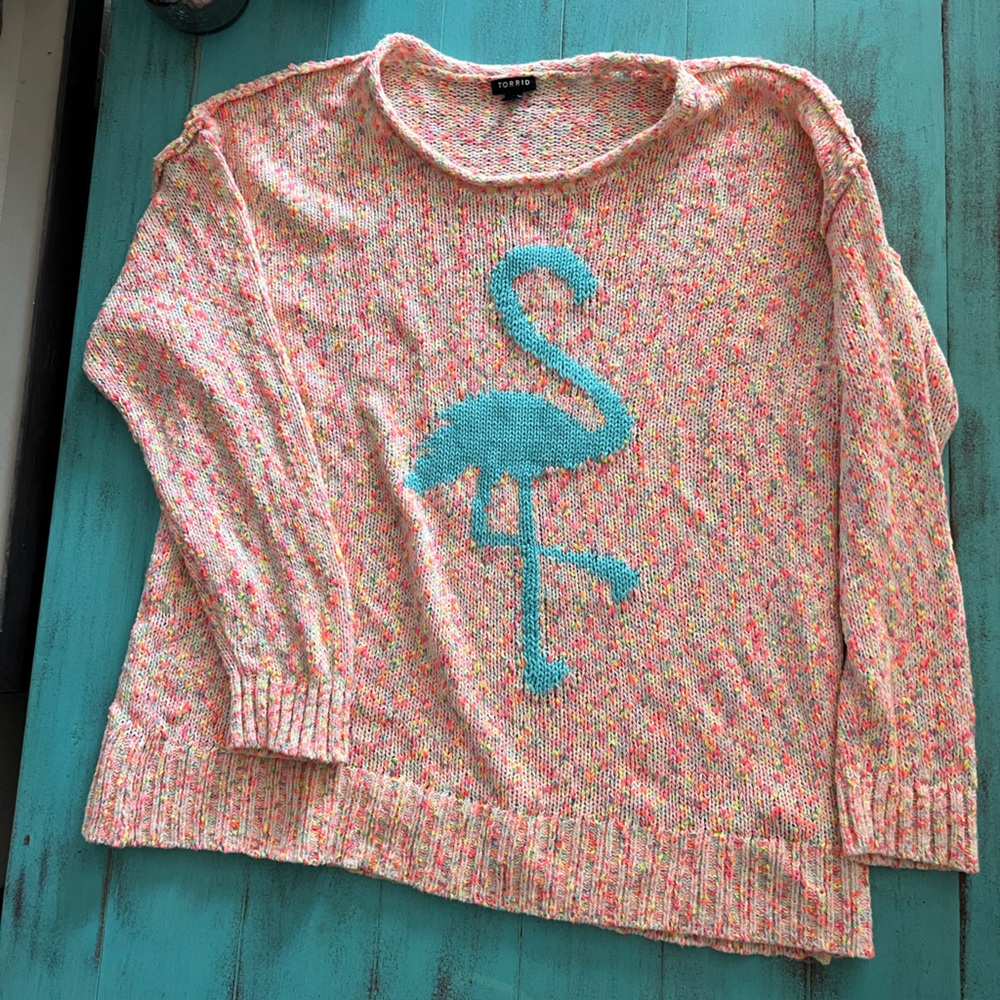 Torrid Multicolor Flamingo Sweater